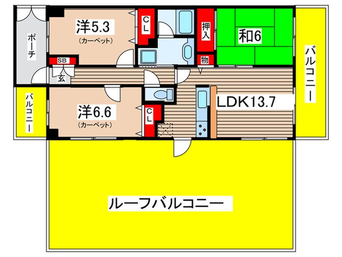 ﾗｲｵﾝｽﾞｽﾃｰｼﾞｷｬﾋﾟﾀﾙｲｰｽﾄ(801)の物件間取画像