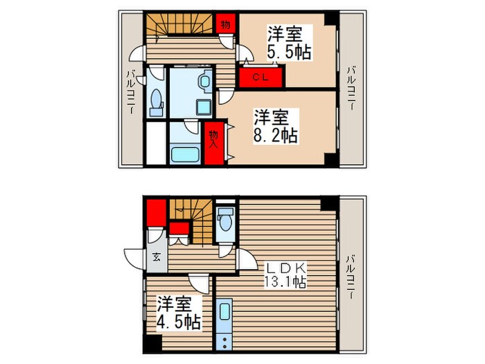 ミ－ナアサヒビルの物件間取画像