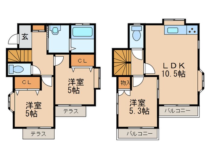 新町一丁目貸家の物件間取画像
