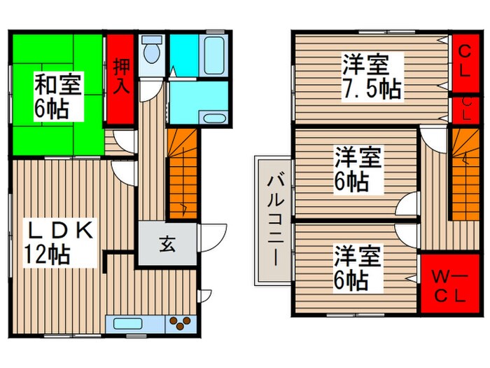 秋山様貸家Ｂの物件間取画像