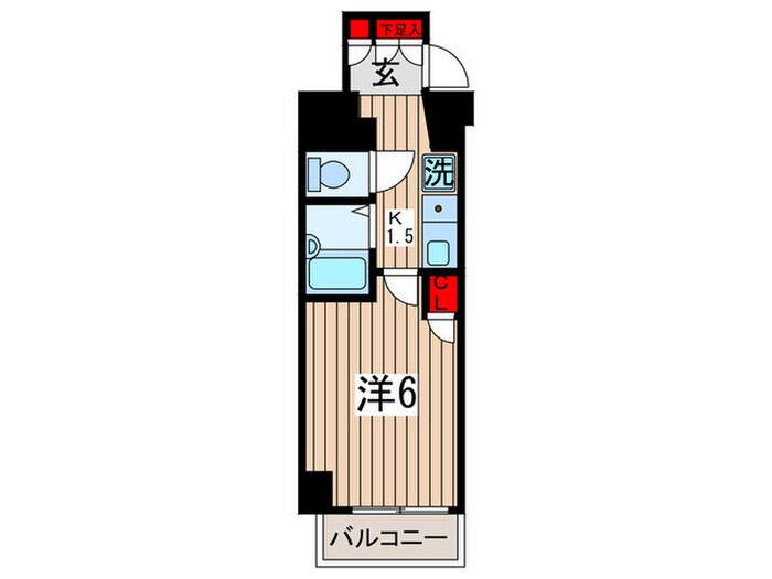 ﾌﾟﾚｰﾙ月島RIVAGE(401)の物件間取画像