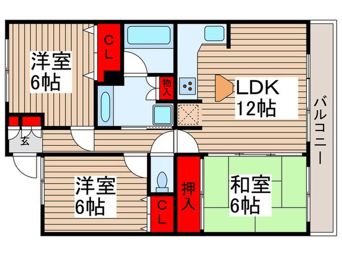 サーパス常盤平（804）の物件間取画像