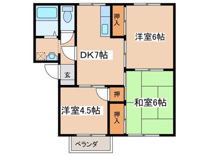 ハイツ古関の物件間取画像