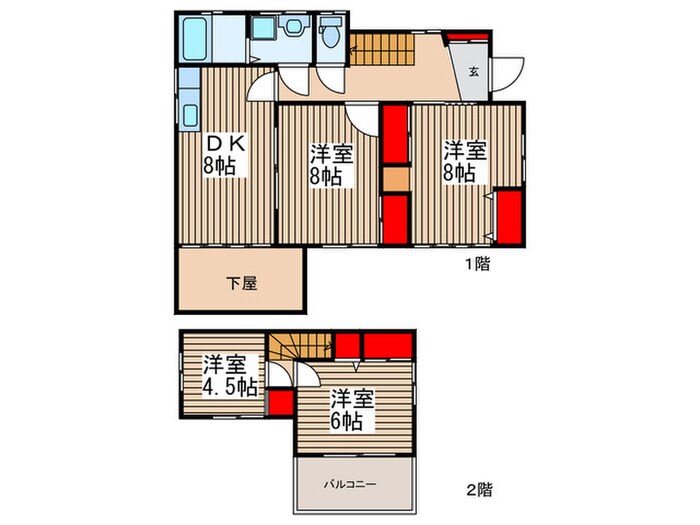 寄居町戸建ての物件間取画像
