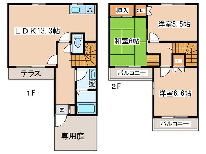 ブリージングタウン百草園Ｂ3の物件間取画像