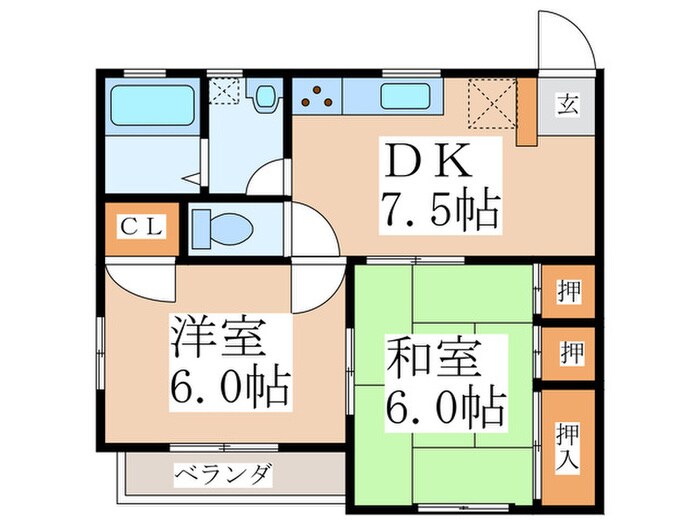 ヴィラージュ２の物件間取画像