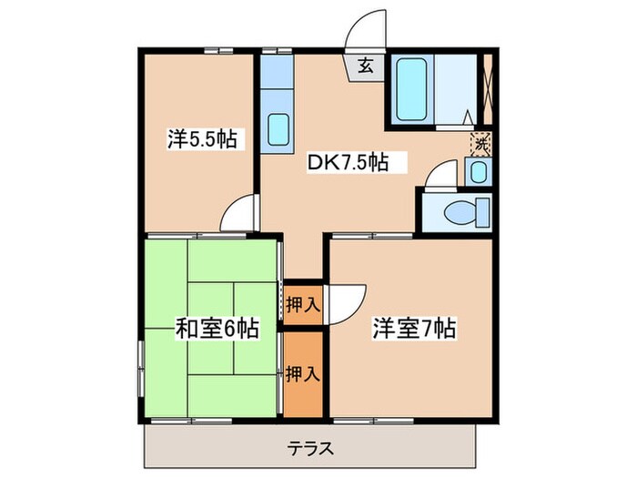 コ－ポ滝沢Ｂの物件間取画像