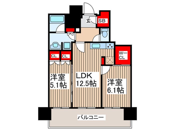 ﾊﾟｰｸｼﾃｨ柏の葉ｷｬﾝﾊﾟｽ ｻﾞ･ｹﾞｰﾄﾀﾜｰの物件間取画像