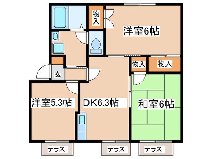 メイプルハイツの物件間取画像
