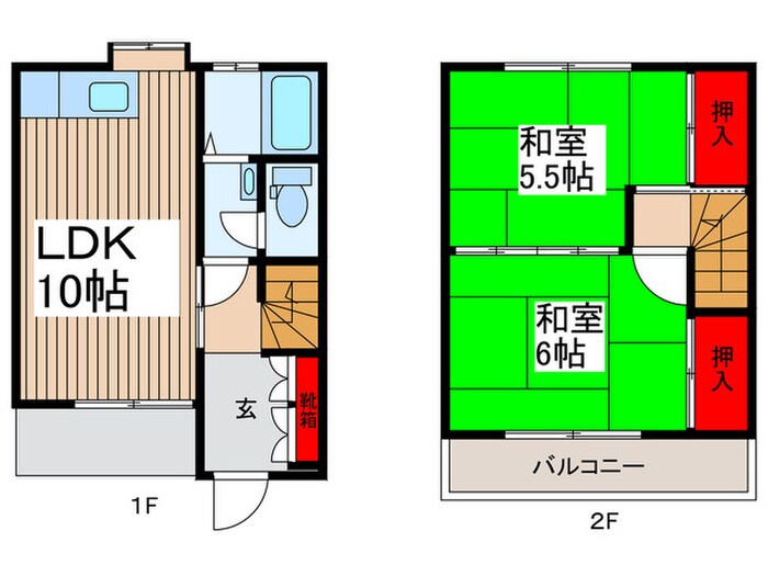 南前川テラスハウスの物件間取画像