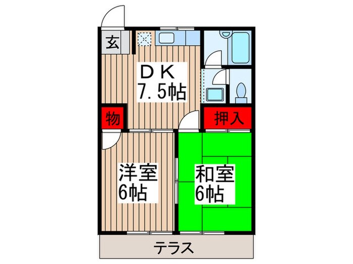 エスポワ―ル竹美の物件間取画像
