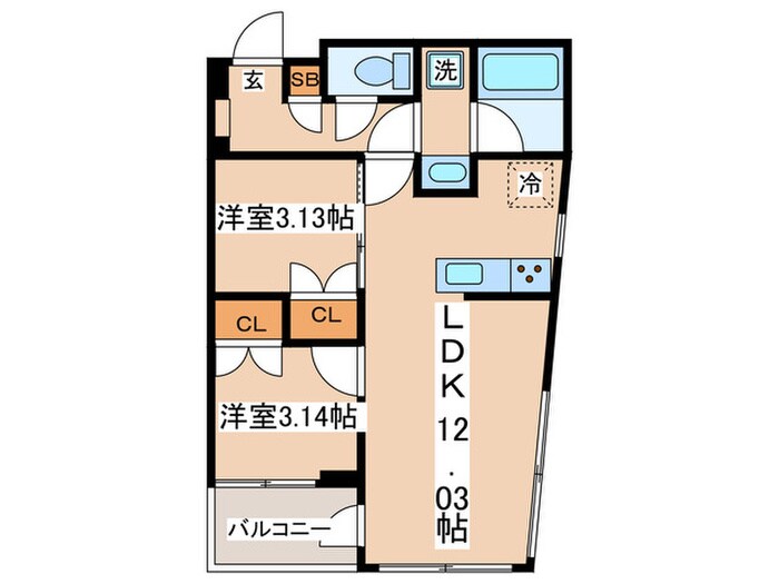 オープンブルーム渋谷本町の物件間取画像