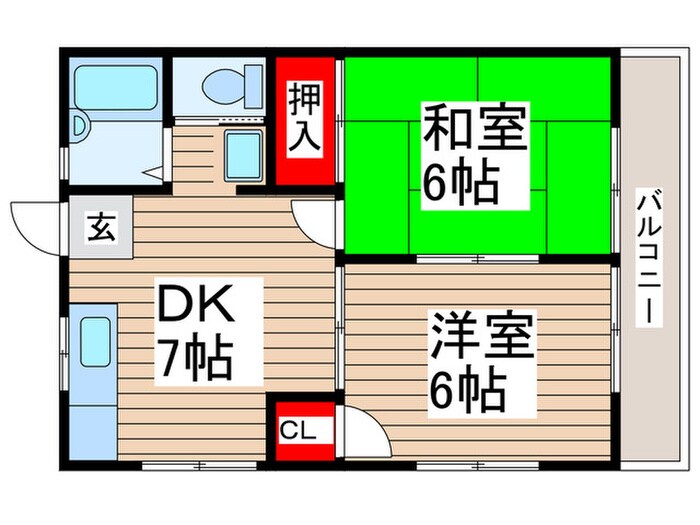 パ－ルフラットの物件間取画像