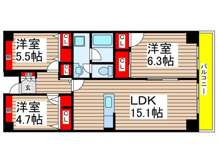 テラスレジデンス船橋夏見の物件間取画像