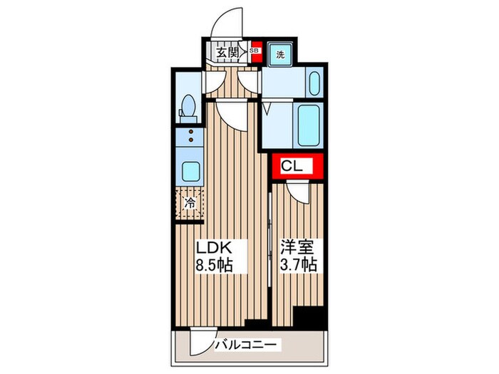 シーズンフラッツ住吉の物件間取画像