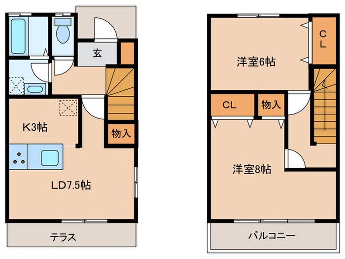 Wテラスの物件間取画像