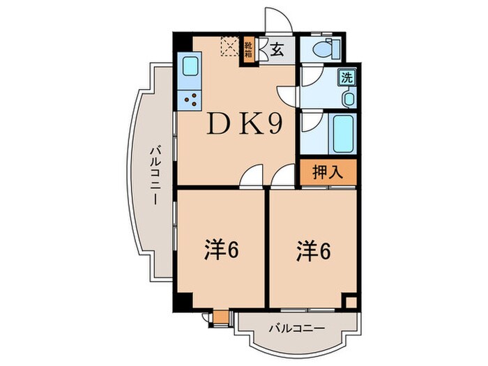 ベルフレール玉川の物件間取画像