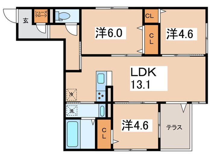 ブリューテ大和東の物件間取画像