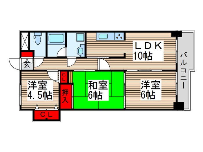 ＮＩＣア－バンハイム柏(505)の物件間取画像