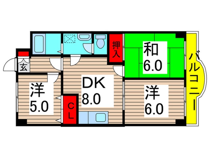 エスポワ－ル東和の物件間取画像