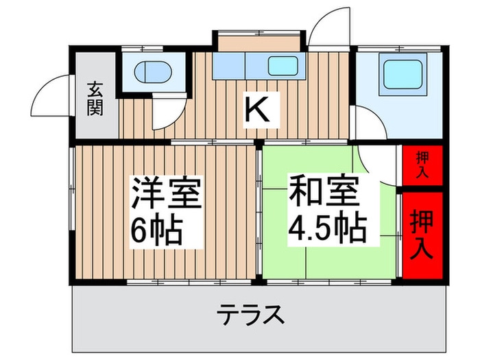 山本東貸家５号棟の物件間取画像