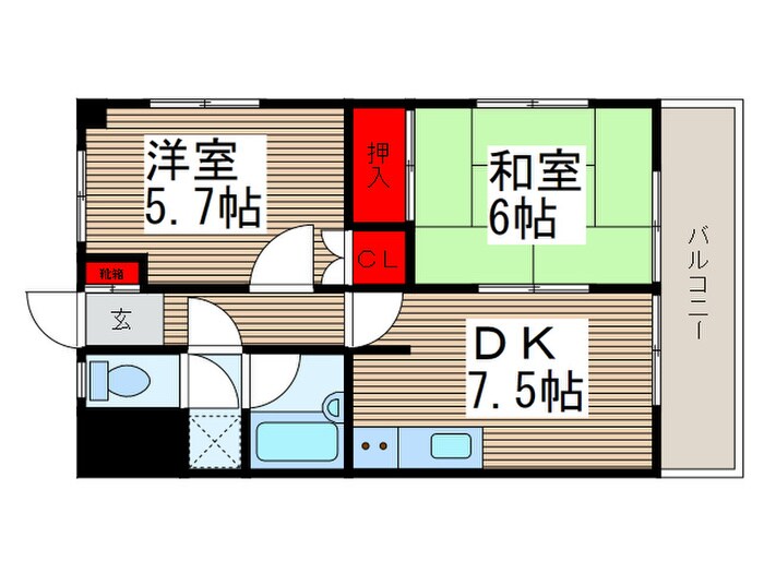 エ－デルハイム１５５の物件間取画像