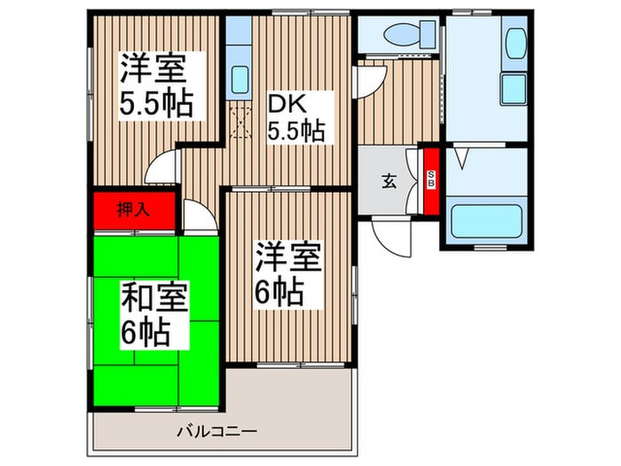 グリーンハイツの物件間取画像