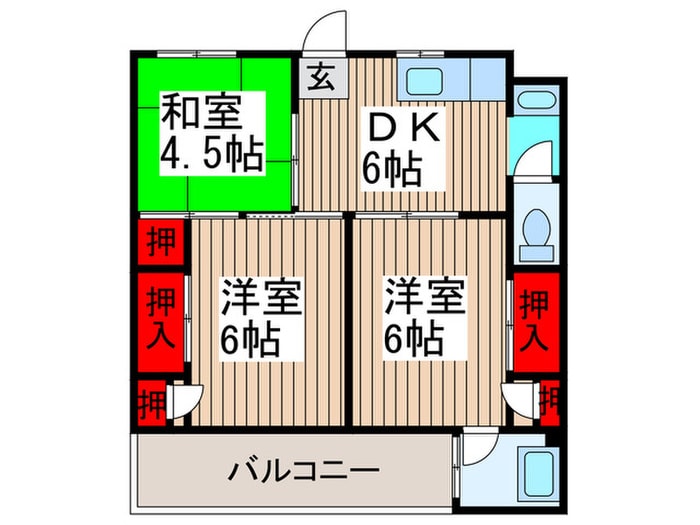 ビレッジハウス上尾8号棟の物件間取画像