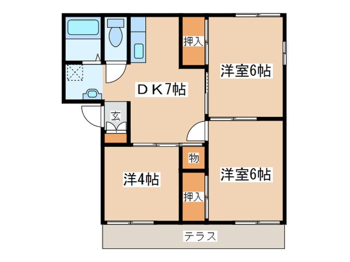 ベルヴィルイセハラの物件間取画像