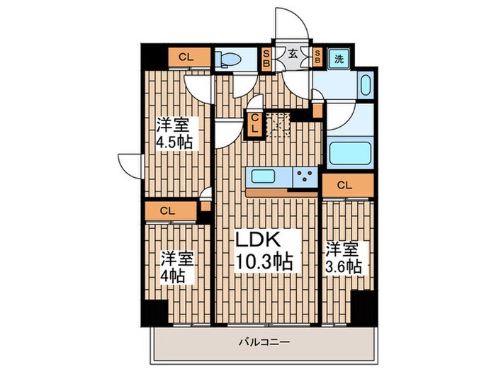 コンフォリア・リヴ品川戸越の物件間取画像