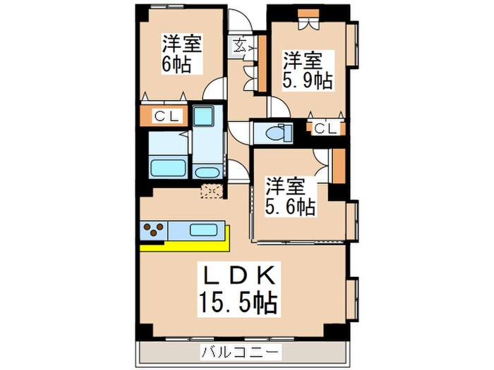 みたけ台ハイツの物件間取画像