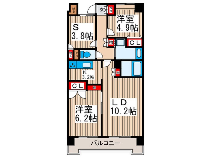 セブン・ナルケマンションの物件間取画像