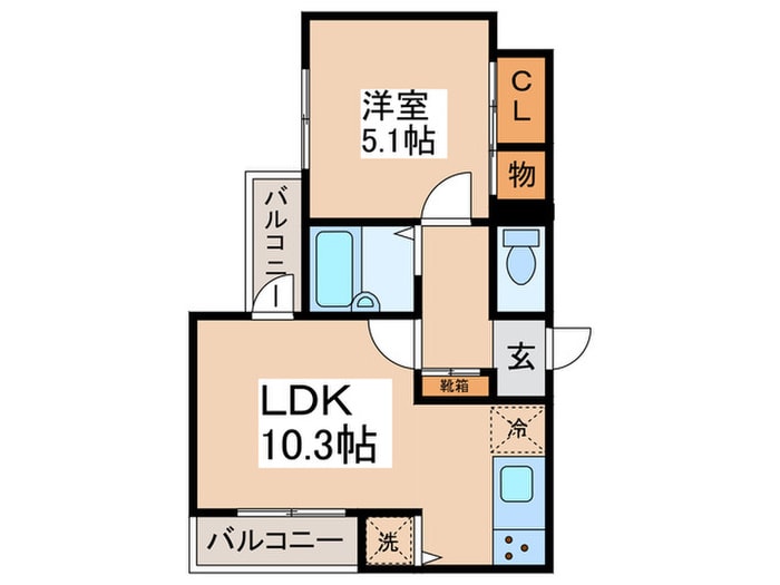 ｺｽﾓ宮崎台ﾛﾌﾄｱｰﾊﾞﾝ(101)の物件間取画像