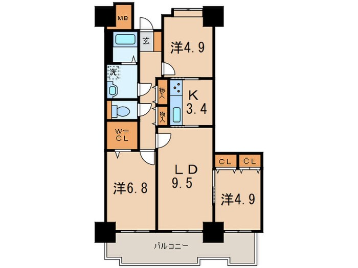 品川ｼ-ｻｲﾄﾞﾋﾞｭ-ﾀﾜ-1号棟の物件間取画像