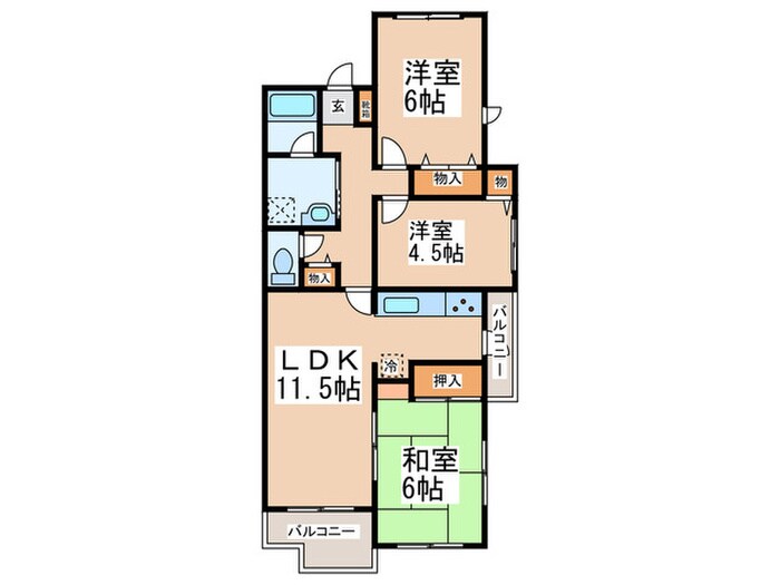 テラス都筑中央公園の物件間取画像