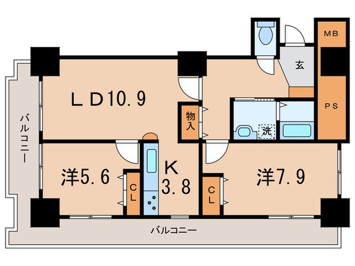 品川ｼ-ｻｲﾄﾞﾋﾞｭ-ﾀﾜ-2号棟の物件間取画像