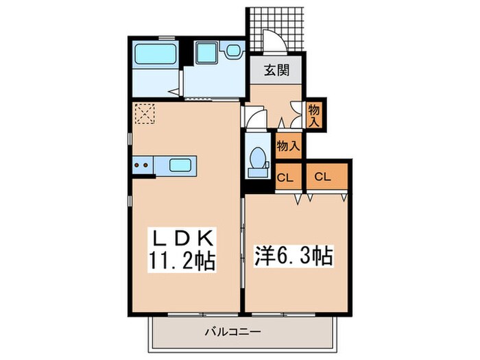 デュラカーサ若松Ｙの物件間取画像