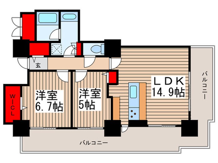 ﾛｲﾔﾙﾊﾟｰｸｽﾀﾜｰ南千住の物件間取画像