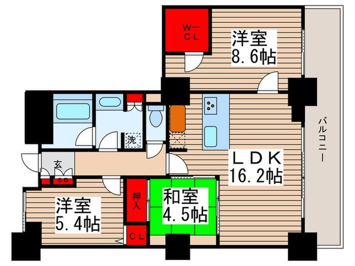 ﾛｲﾔﾙﾊﾟｰｸｽﾀﾜｰ南千住の物件間取画像