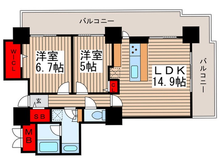 ﾛｲﾔﾙﾊﾟｰｸｽﾀﾜｰ南千住の物件間取画像