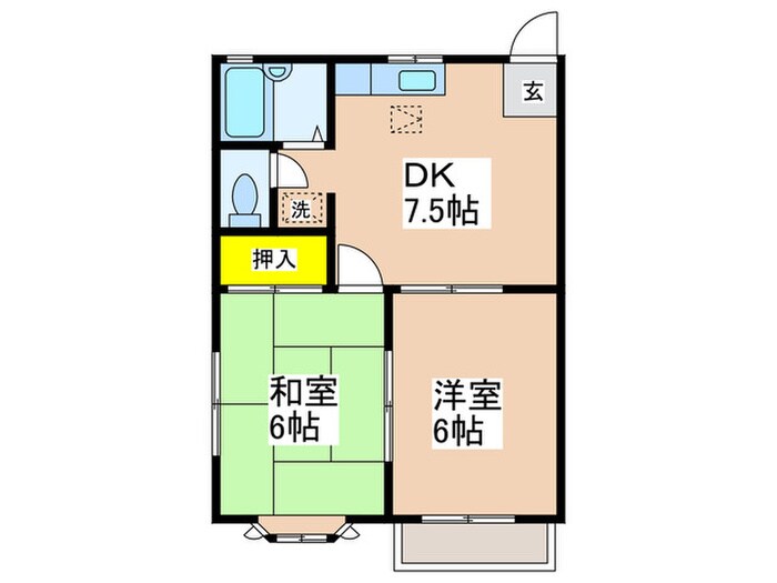 クレア大清水Ｂの物件間取画像