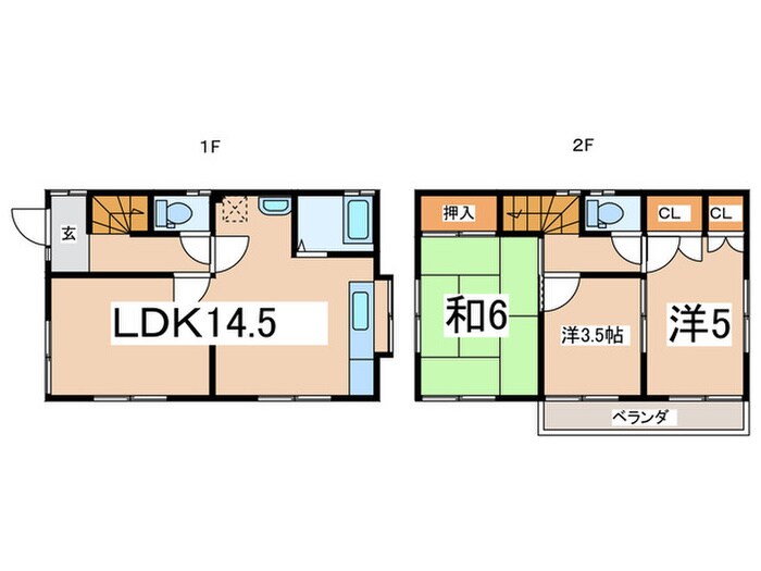 田浦町１丁目戸建の物件間取画像