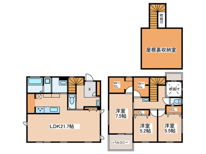 三輪町戸建の物件間取画像