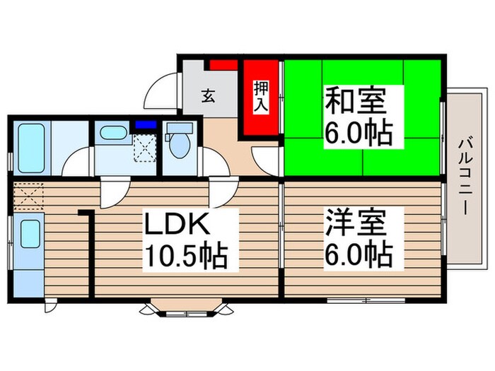 クアルテット鶴ヶ舞Ｂ棟の物件間取画像