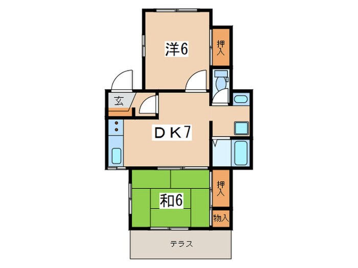 ウッデｨ－ハイツの物件間取画像