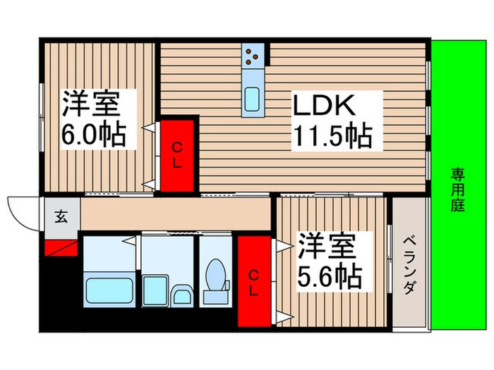 ジャルダン　ドゥテの物件間取画像