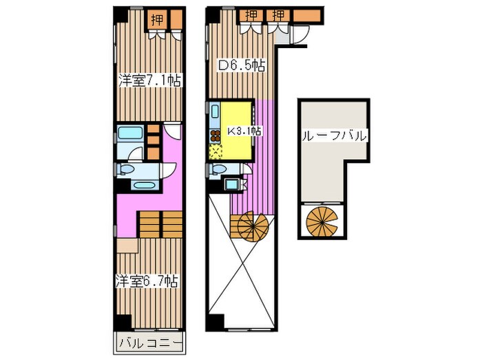 カスタリア八丁堀の物件間取画像