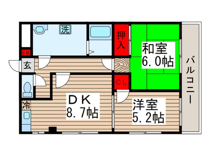 エストワールクロダの物件間取画像