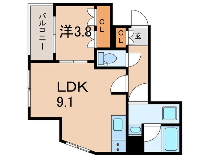 ジャコワ日本橋中洲の物件間取画像