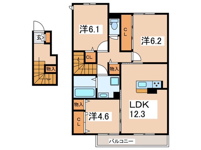 クレール湘南台V　Bの物件間取画像